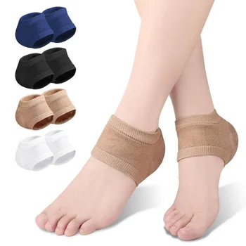 1 чифт памучни овлажняващи чорапи на пета с отворени пукнатини, Гел чорапи на бели кръвни клетки и без чорапи, чорапи за ремонт на петата и без чорапи за жени и мъже със суха солидни пукнатини