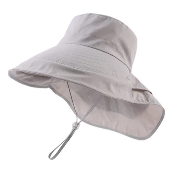Солнцезащитная шапка за жени, козирка, шапка-кофа с капак в областта на шията, широка шапка с голяма периферия, дамски риболовна шапка за възрастни, лятна защита от uv