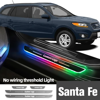 За Hyundai Santa Fe 2000-2023 2016 2017 2020 Осветление на Прага на автомобил с индивидуално лого, Led Лампа за педала на Прага Поздрави, Аксесоари