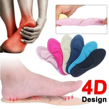 Ортопедични стелки от пяна с памет ефект 4D за обувки За жени и мъже Плоскостъпие Супинатор Масаж на Плантарна фасциит Спортни накладки