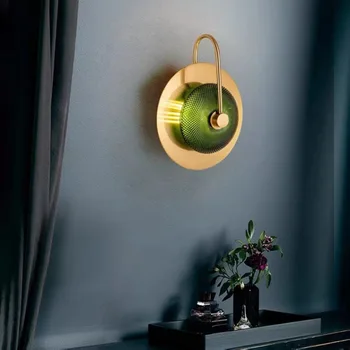 Скандинавски лампа за дневна, луксозен фон, монтиран на стената лампа, хотел тип 