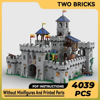 Модел на средновековна крепост, строителни тухли Moc, технология на замъка войн-лъв, модулни блокове, подаръци, Коледни играчки, комплекти за сглобяване със собствените си ръце
