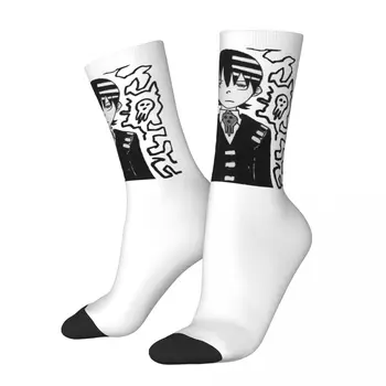 Модерен мъжки чорапи, ежедневни чорапи Death The Kid Soul Eater, полиестер, японски аниме, дамски чорапи за скейтборд, Лято, Есен, Зима
