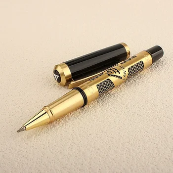 Луксозна метална химикалка писалка с валяк 2033 0,5 мм, офис консумативи за бизнеса, офис консумативи, писалки със златен мастило, новост