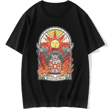 Dark Souls 3 Църквата на Слънцето Графични Тениски Praise The Sun Младежки Тениски Harajuku Ретро Мъжка Тениска Унисекс Облекло С Къси ръкави