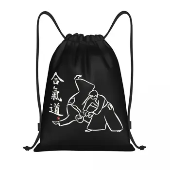 Обичай чанти-раници за айкидо с завязками за жени и мъже, леки чанти за практикуване на японските бойни изкуства в фитнеса, спортни чанти за пазаруване