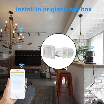 Модул превключване на Hristo Smart 3.0 Не се изисква Неутрален проводник Интелигентен Дом ключа за лампата Работи с Алекса Home