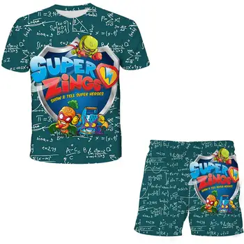 2023 Летни Нови Тениска За момчета и момичета Летни Детски Тениски Baby Superzings Super Zings Спортни Костюми За момчета, Комплекти Детски Дрехи