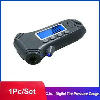 Преносим цифров инструмент за измерване на налягането в гумите 3 в 1, сензор за дълбочина на протектора, инструмент за контрол на налягането в автомобилните гумите с LCD дисплей