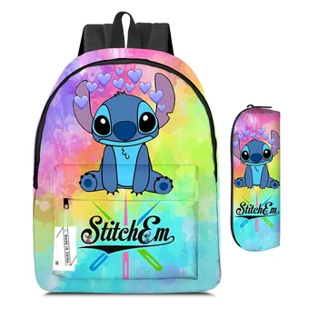 2 бр./компл. Mochila Бод Раници Disney Чанта за моливи Студентски Ученически чанти Cartoony Раница За Лаптоп Чанта през рамо