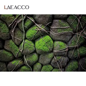 Laeacco, Стара Каменна стена, Зелен Мъх, Корен на дърво, парти, Естествен Живописен фон за снимки, фон за фотография, фотографско студио