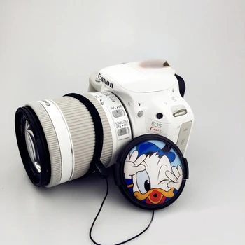 62/67/72/77 мм 3D Мультяшная капак на обектива на камерата, за Canon, Nikon, Fujifilm Sony Camera