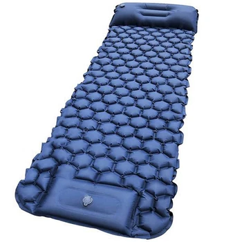 1 комплект походного в матрак с възглавница, палатки, спалното подложка за раница в синьо