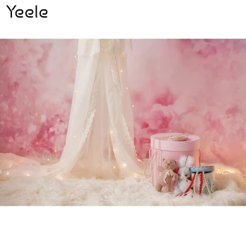 Yeele Photocall Newborn Baby Shower Background Prop Лъскав Памук Облачен Фон За Снимки За Фото Студио