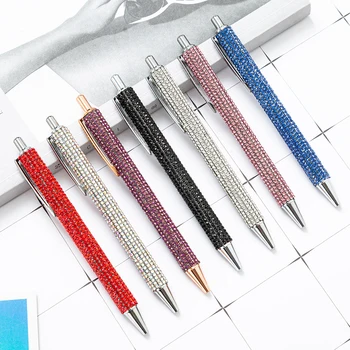 Химикалки от пресована метал, многоцветен подарък дръжка с диаманти, Творчески канцеларски материали
