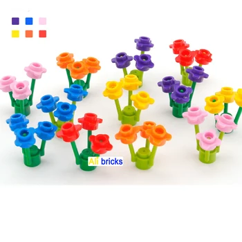 Строителни блокове със собствените си ръце Фигурки Тухли Цветни растения 100 Костюм развивающего творчески размер е Съвместим с 33291 играчки за деца