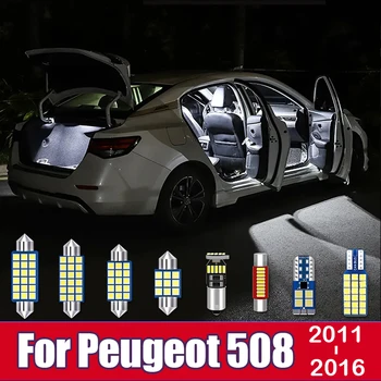 За Peugeot 508 Седан и SW 2011 2012 2013 2014 2015 2016 12 бр. Автомобилни led Лампи Вътрешна Куполна Лампа на Жабката Светлина на Багажника Аксесоари